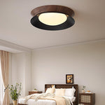 Solara Ceiling Light Wood Ring Double Half Round Nordic - Letslighting