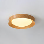Solara Ceiling Light Wood Ring Double Half Round Nordic - Letslighting