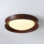 Solara Ceiling Light Wood Ring Double Half Round Nordic - Letslighting