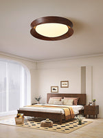 Solara Ceiling Light Wood Ring Double Half Round Nordic - Letslighting