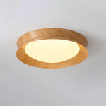 Solara Ceiling Light Wood Ring Double Half Round Nordic - Letslighting