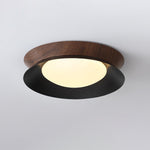 Solara Ceiling Light Wood Ring Double Half Round Nordic - Letslighting
