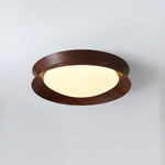 Solara Ceiling Light Wood Ring Double Half Round Nordic - Letslighting
