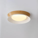 Solara Ceiling Light Wood Ring Double Half Round Nordic - Letslighting