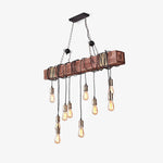 Wood Hanging Multi Chandelier - Lamp Outdoor