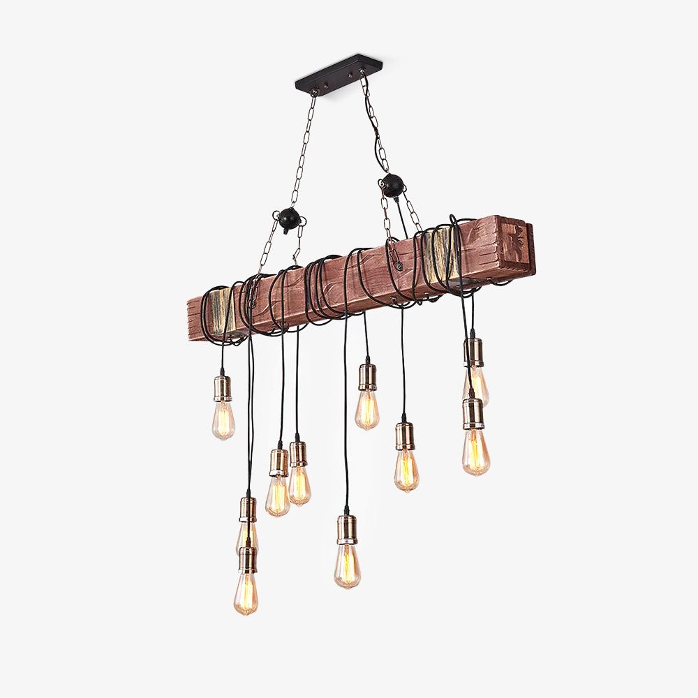 Wood Hanging Multi Chandelier - Lamp Outdoor