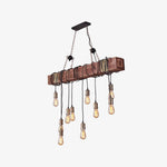 Wood Hanging Multi Chandelier - Lamp Outdoor