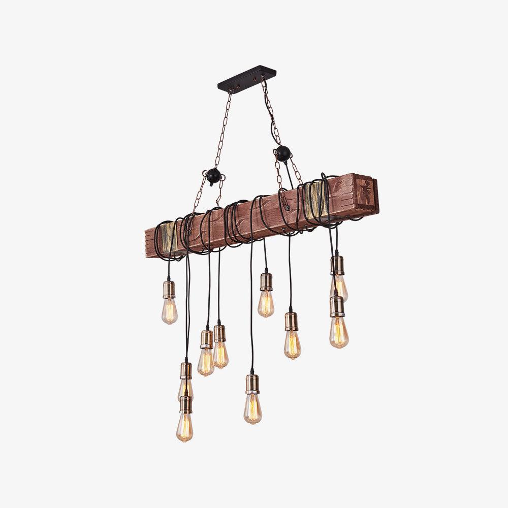 Wood Hanging Multi Chandelier - Lamp Outdoor