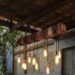 Wood Hanging Multi Chandelier - Lamp Outdoor