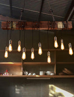 Wood Hanging Multi Chandelier - Lamp Outdoor