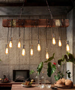 Wood Hanging Multi Chandelier - Lamp Outdoor