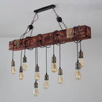 Wood Hanging Multi Chandelier - Lamp Outdoor