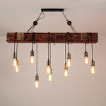 Wood Hanging Multi Chandelier - Lamp Outdoor