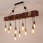 Wood Hanging Multi Chandelier - Lamp Outdoor