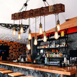 Wood Hanging Multi Chandelier - Lamp Outdoor