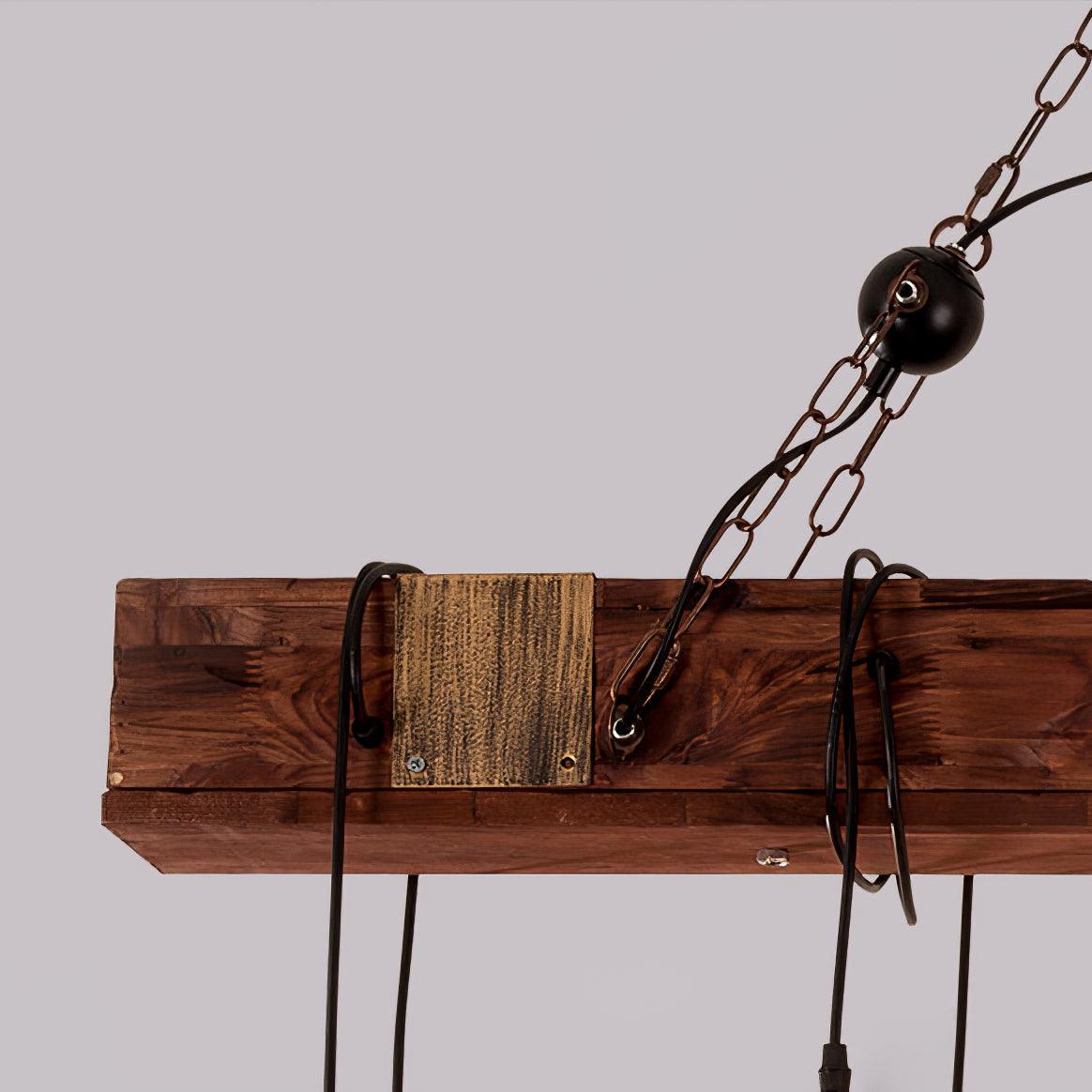Wood Hanging Multi Chandelier - Lamp Outdoor