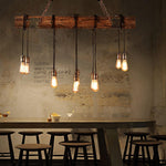 Wood Hanging Multi Chandelier - Lamp Outdoor