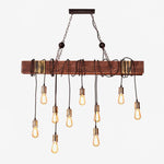 Wood Hanging Multi Chandelier - Lamp Outdoor