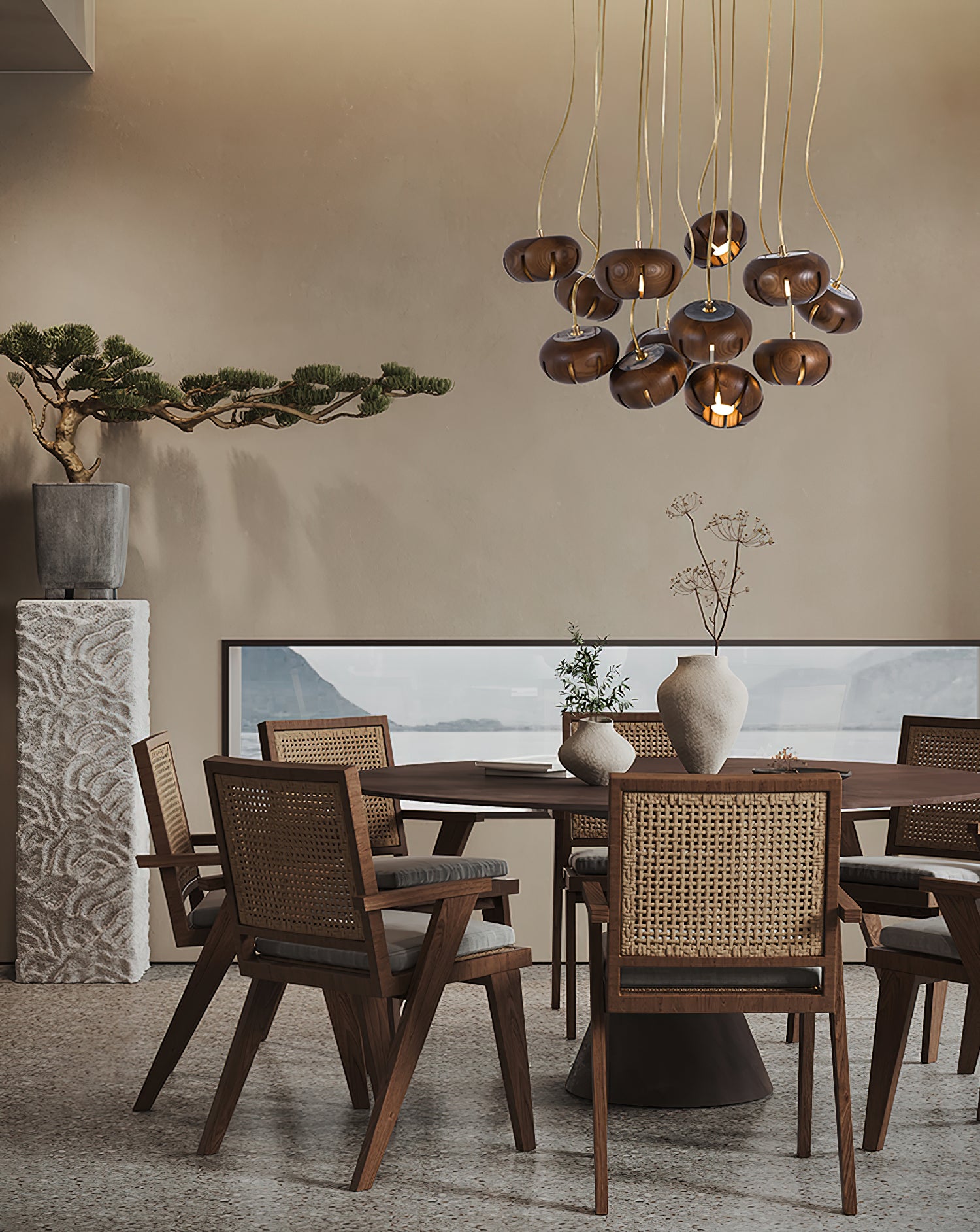 Zasorir Sculptural Marble Cluster Pendant Light - Lamp Outdoor
