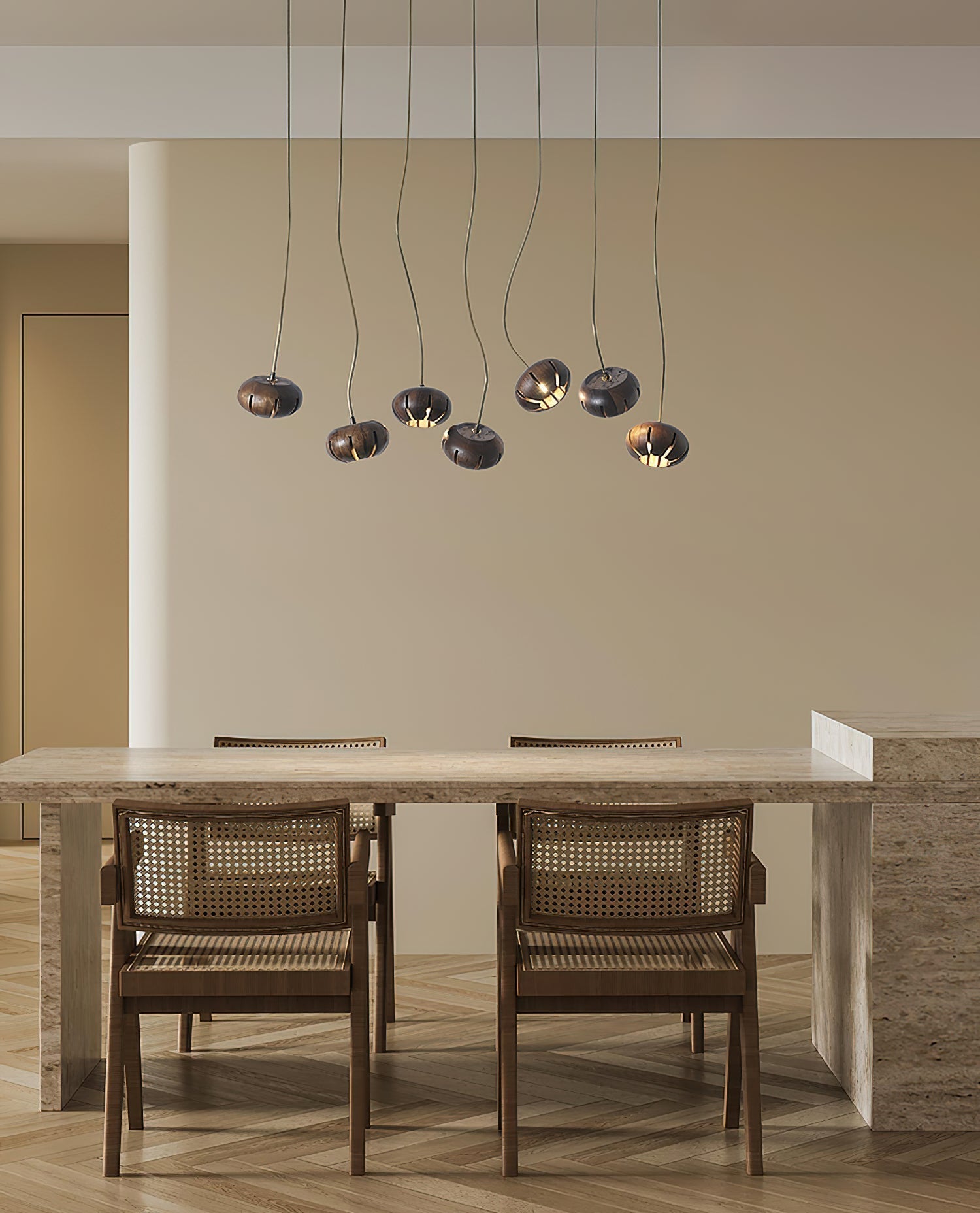 Zasorir Sculptural Marble Cluster Pendant Light - Lamp Outdoor