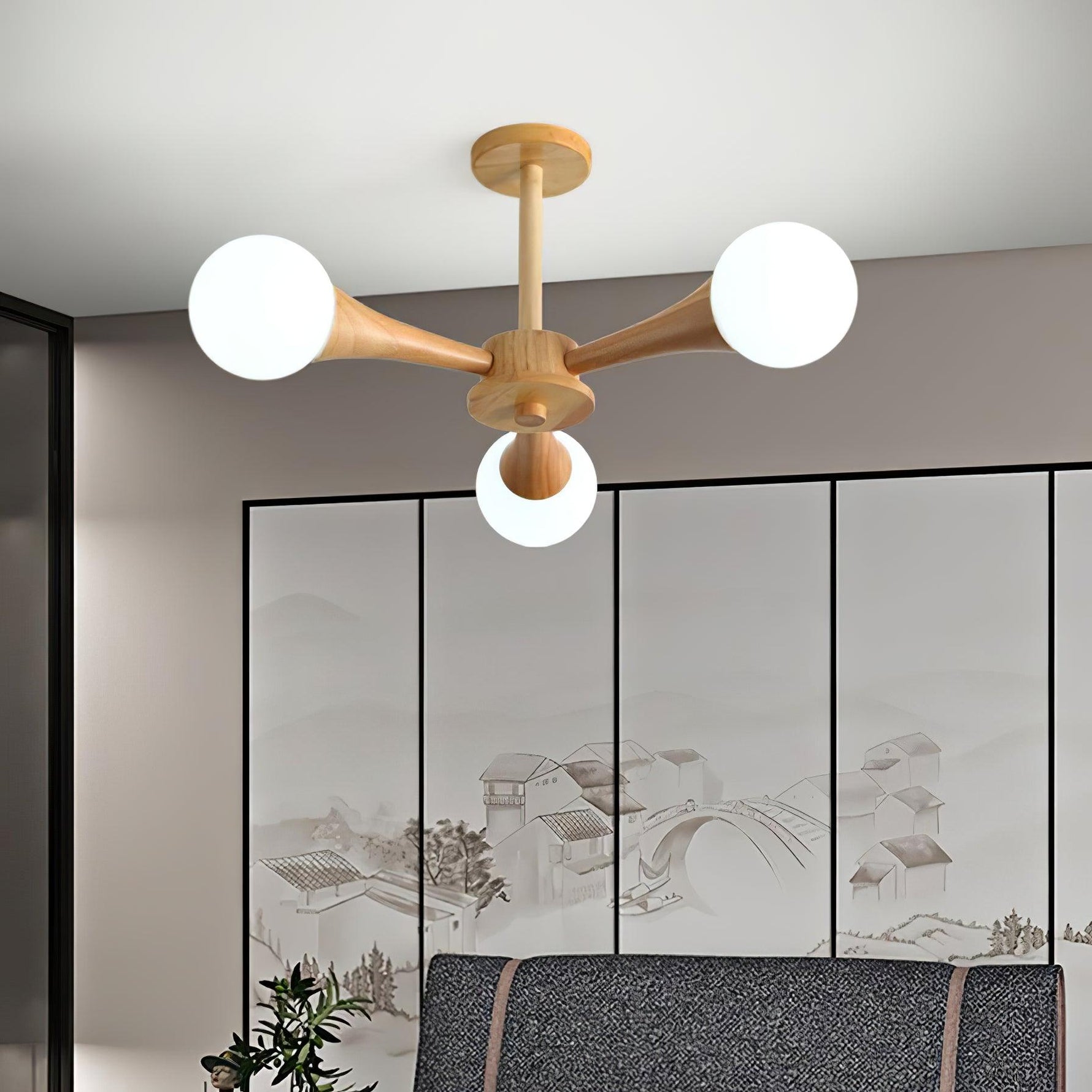 Wooden Nera Chandelier - Lamp Outdoor