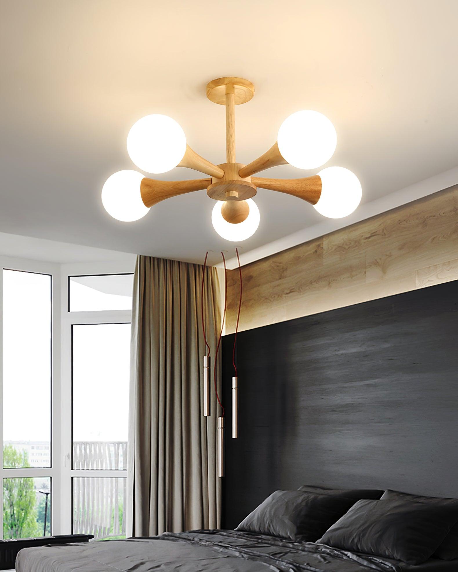 Wooden Nera Chandelier - Lamp Outdoor