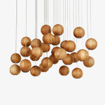 Ulvararis Nordic Orb Sphere Cluster Wooden Pendant Light - Lamp Outdoor