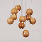 Ulvararis Nordic Orb Sphere Cluster Wooden Pendant Light - Lamp Outdoor
