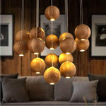 Ulvararis Nordic Orb Sphere Cluster Wooden Pendant Light - Lamp Outdoor