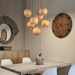 Ulvararis Nordic Orb Sphere Cluster Wooden Pendant Light - Lamp Outdoor