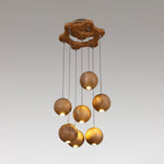 Ulvararis Nordic Orb Sphere Cluster Wooden Pendant Light - Lamp Outdoor