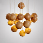 Ulvararis Nordic Orb Sphere Cluster Wooden Pendant Light - Lamp Outdoor