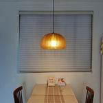 Solara Pendant Lamp Wood Pumpkin Dome Nordic - Letslighting