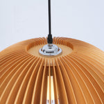 Solara Pendant Lamp Wood Pumpkin Dome Nordic - Letslighting