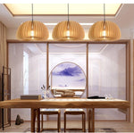 Solara Pendant Lamp Wood Pumpkin Dome Nordic - Letslighting