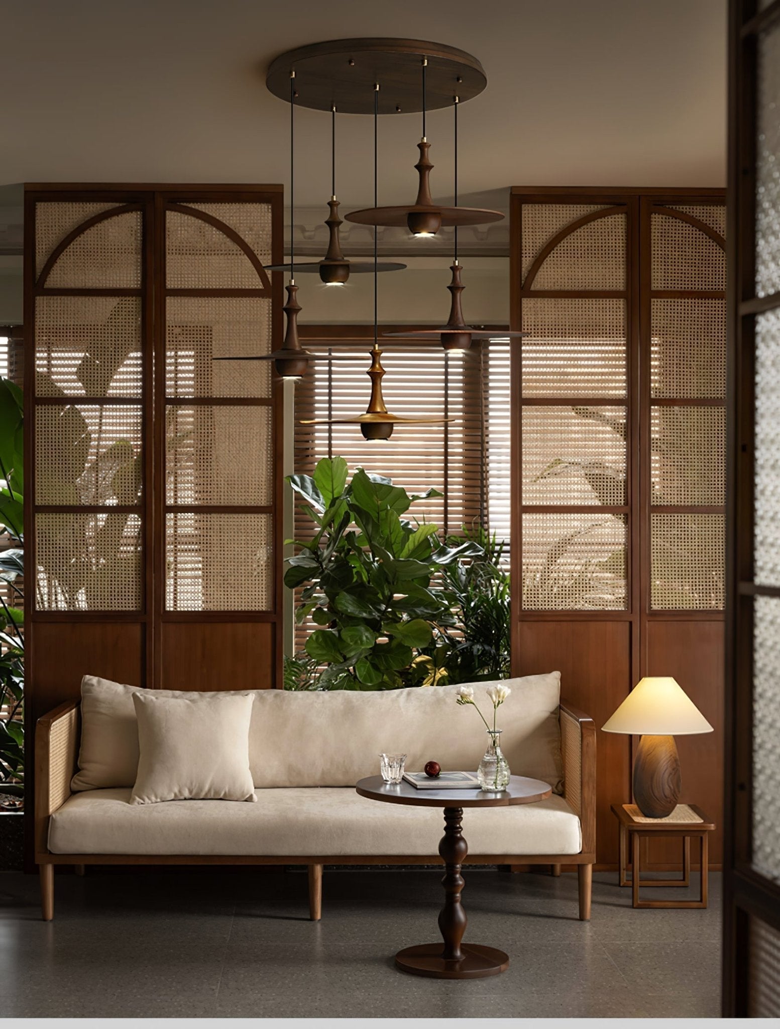 Wooden Spin Pendant Light - Lamp Outdoor