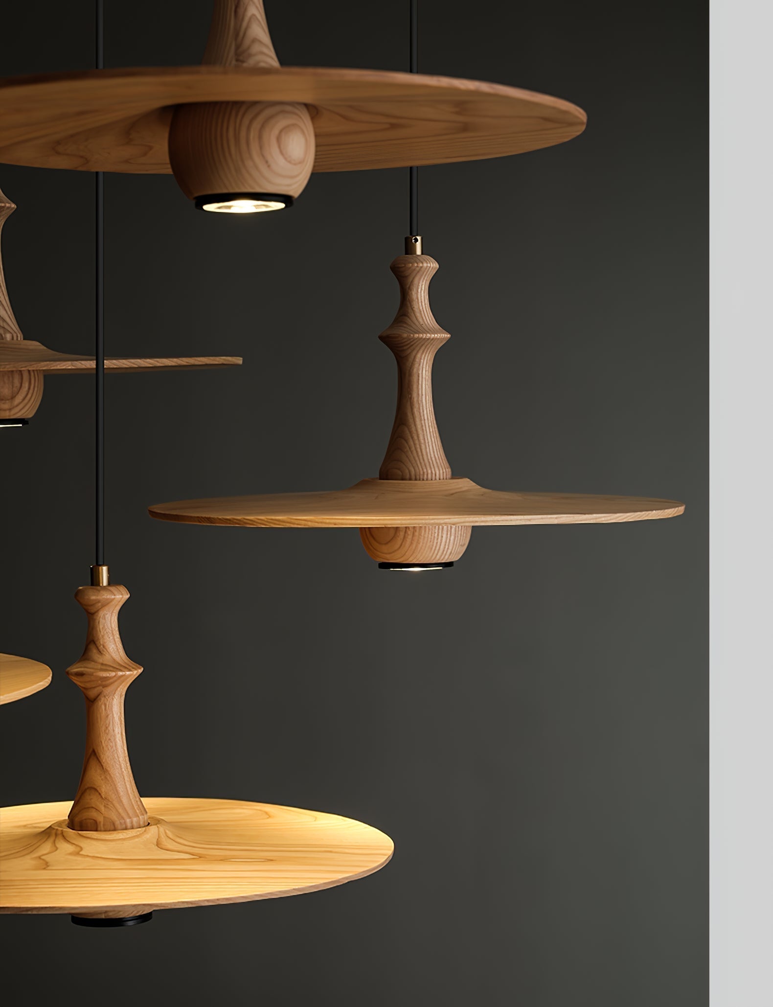 Wooden Spin Pendant Light - Lamp Outdoor