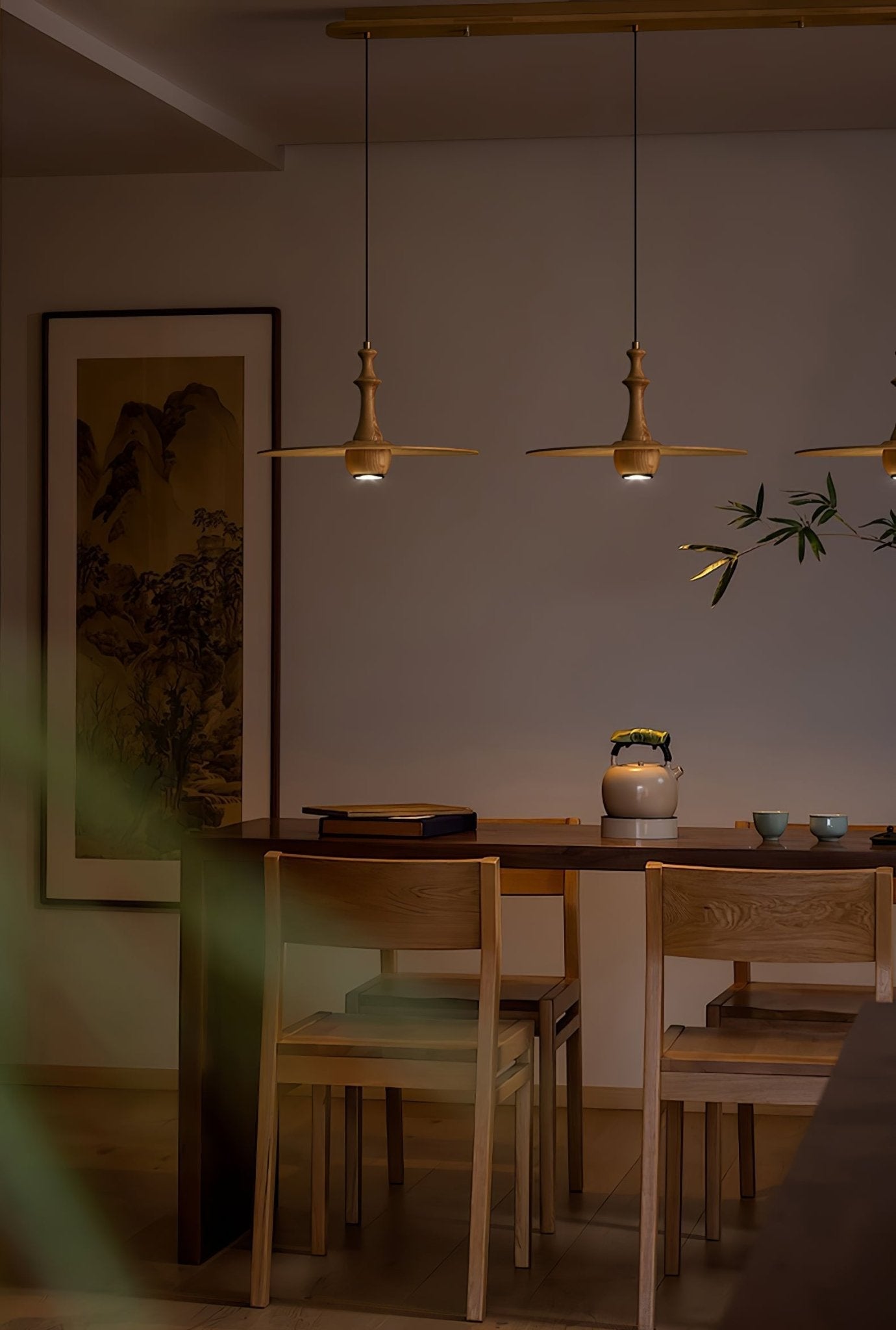 Wooden Spin Pendant Light - Lamp Outdoor