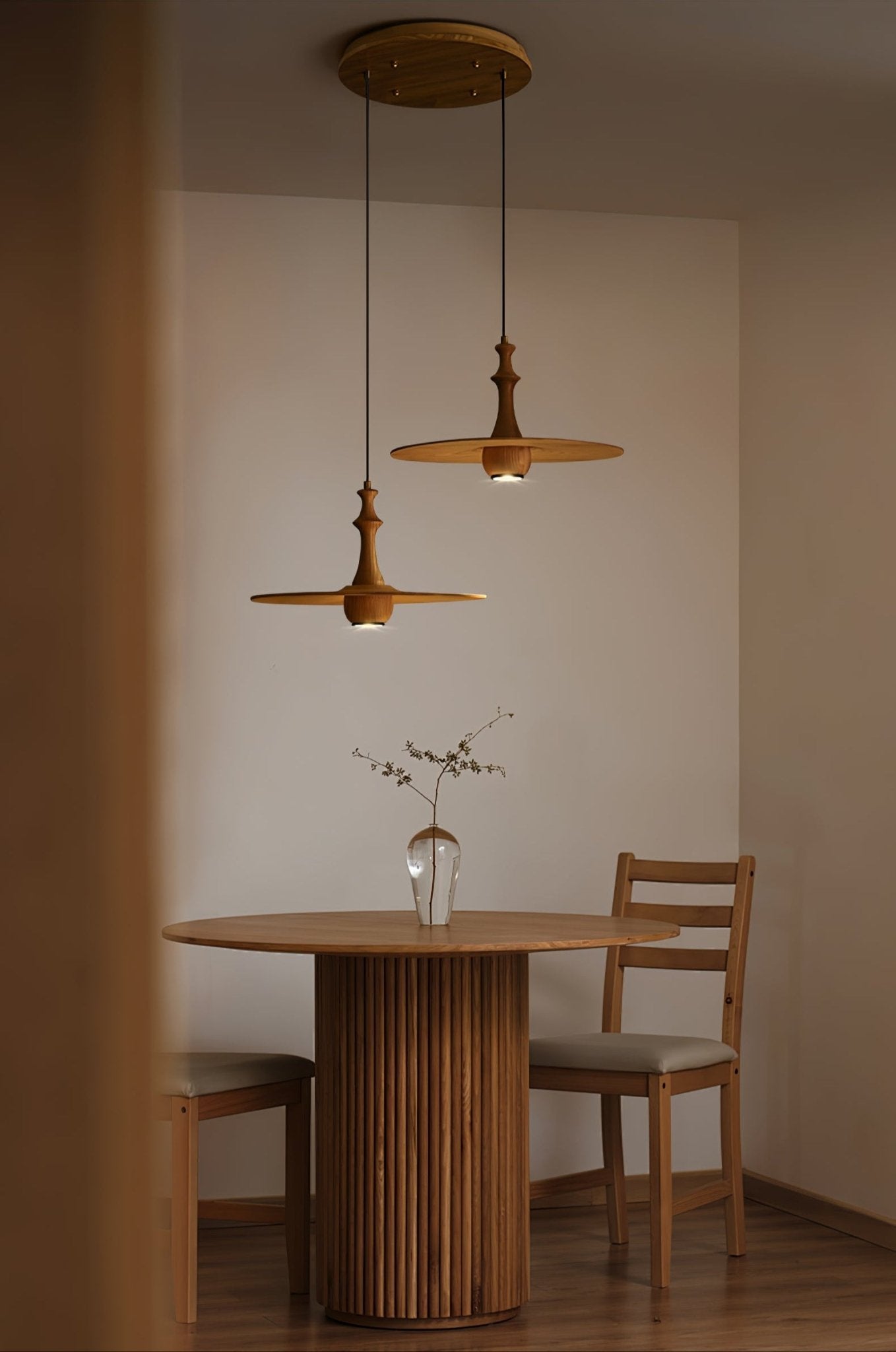 Wooden Spin Pendant Light - Lamp Outdoor