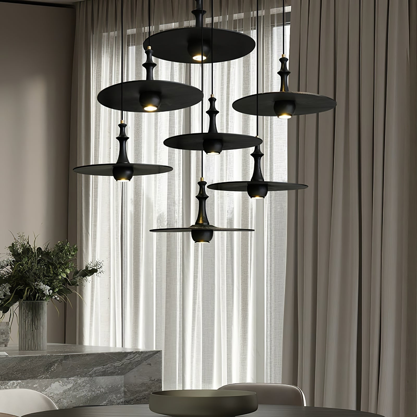 Wooden Spin Pendant Light - Lamp Outdoor