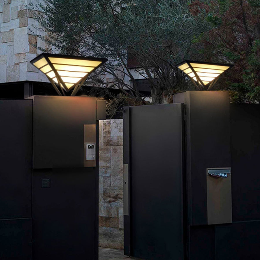 Geometric Aluminum Waterproof LED Black Modern Outdoor Light Pillar Lamp - Lamp Outdoor