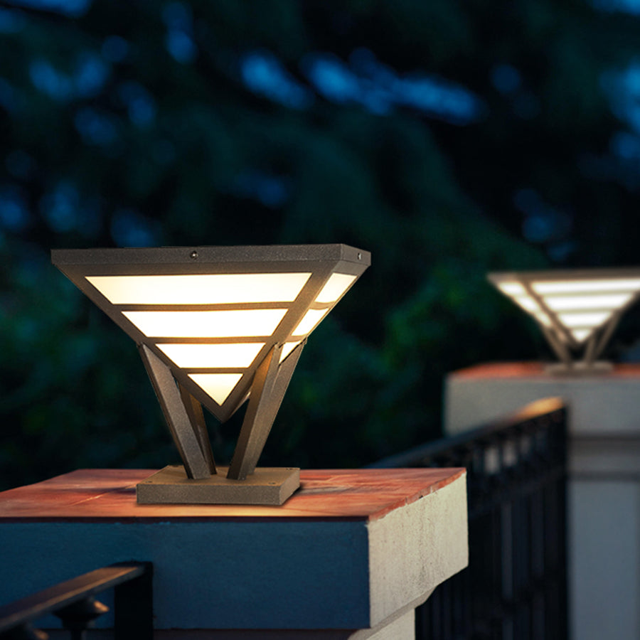 Geometric Aluminum Waterproof LED Black Modern Outdoor Light Pillar Lamp - Lamp Outdoor
