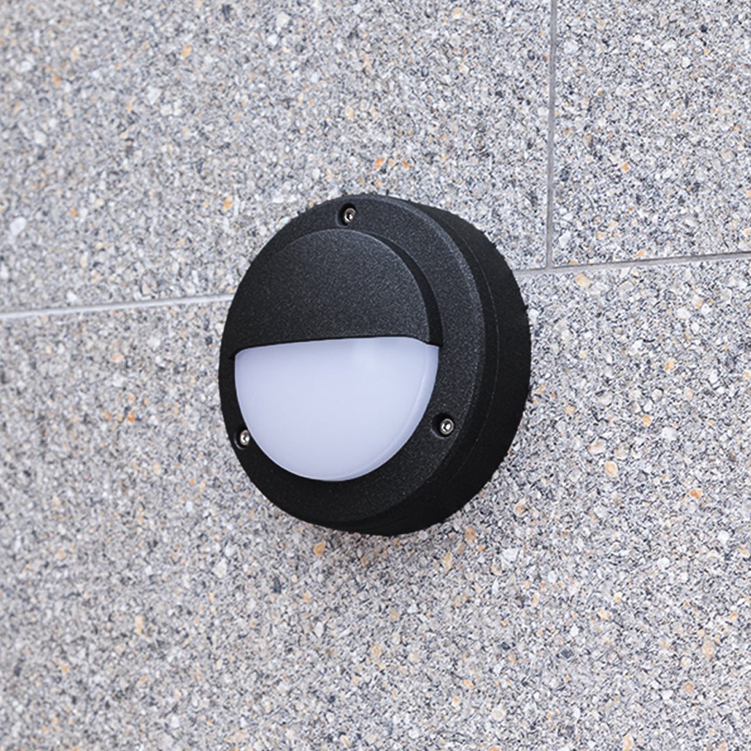 Round Outdoor Wall Sconce Waterproof Minimalist Style - Lamp Outdoor