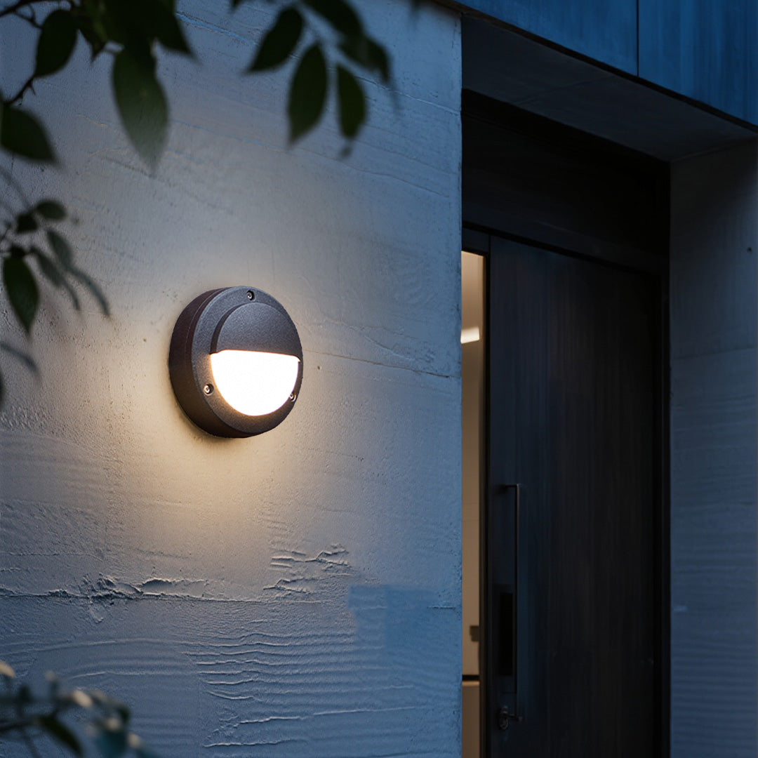 Round Outdoor Wall Sconce Waterproof Minimalist Style - Lamp Outdoor