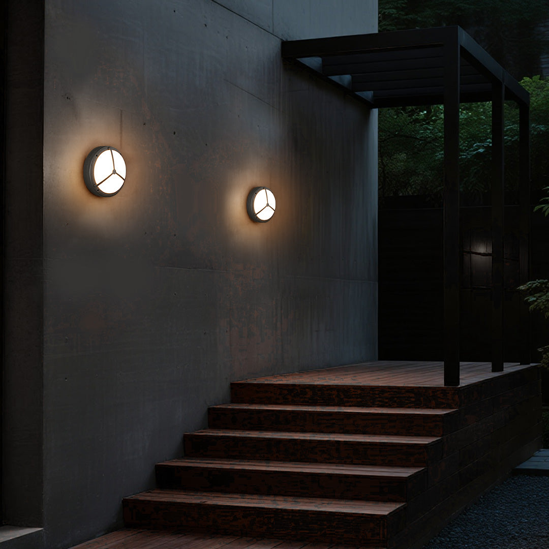 Waterproof Outdoor Wall Lighting Minimalist Trisection Round - Lamp Outdoor