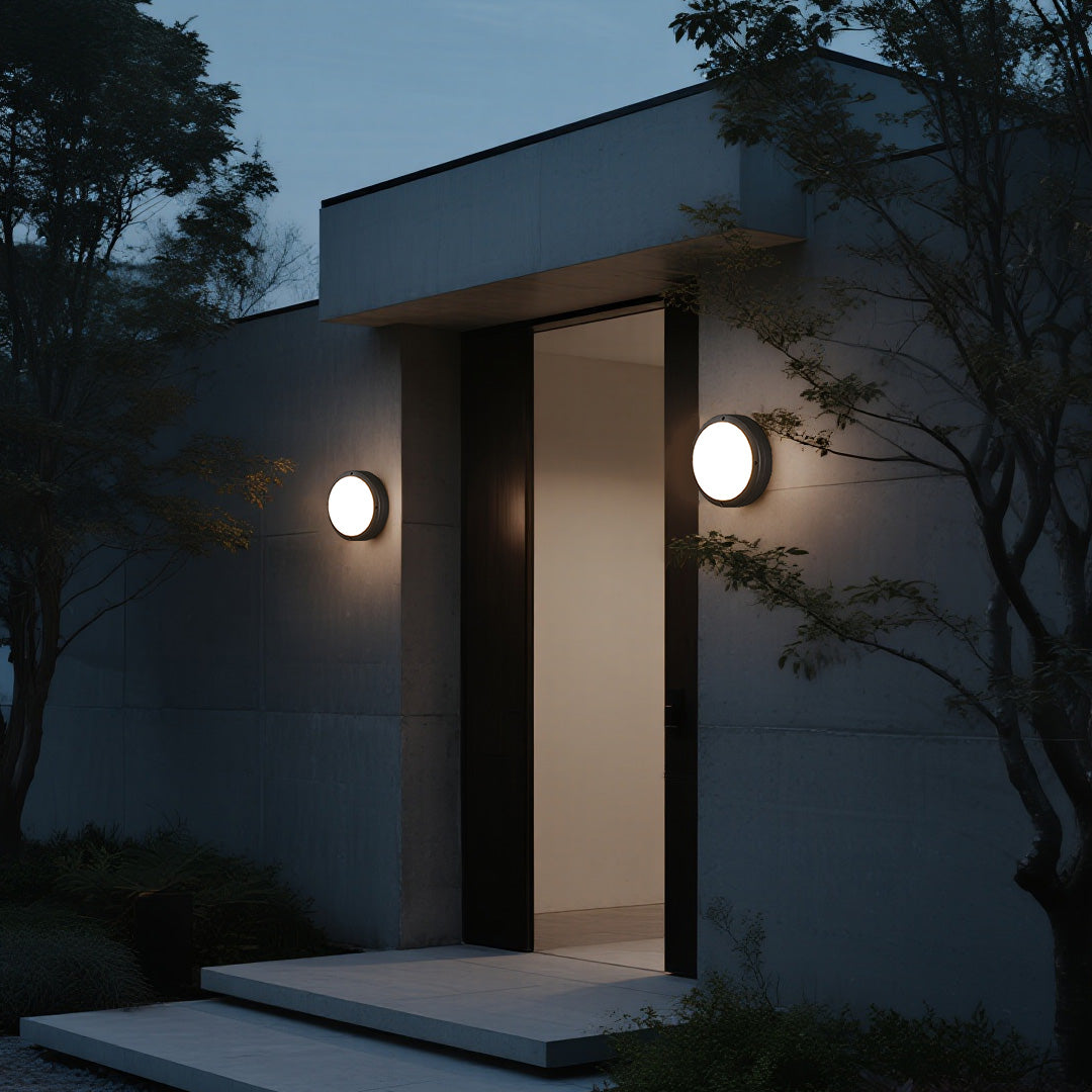 Round Outdoor Wall Lights Waterproof Minimalist Style - Lamp Outdoor