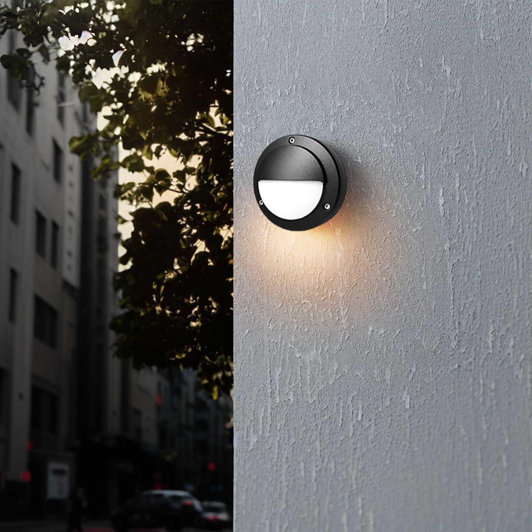 Round Outdoor Wall Sconce Waterproof Minimalist Style - Lamp Outdoor