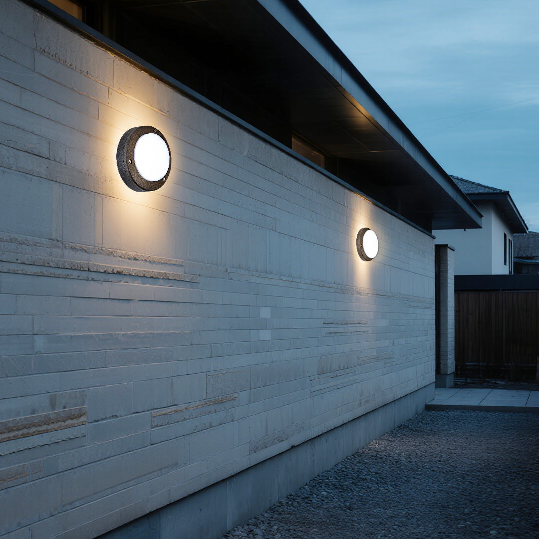 Round Outdoor Wall Lights Waterproof Minimalist Style - Lamp Outdoor