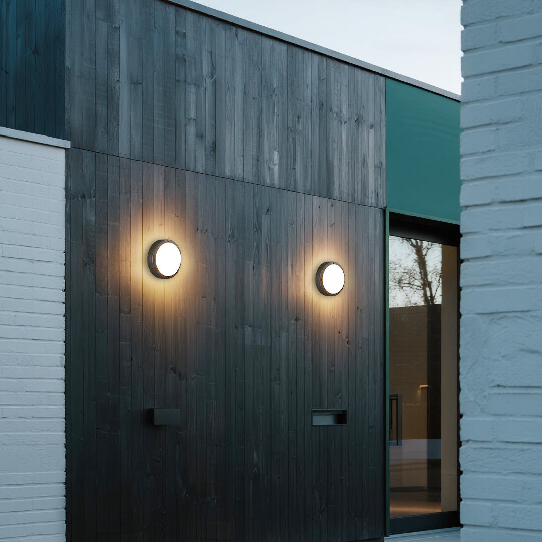 Round Outdoor Wall Lights Waterproof Minimalist Style - Lamp Outdoor
