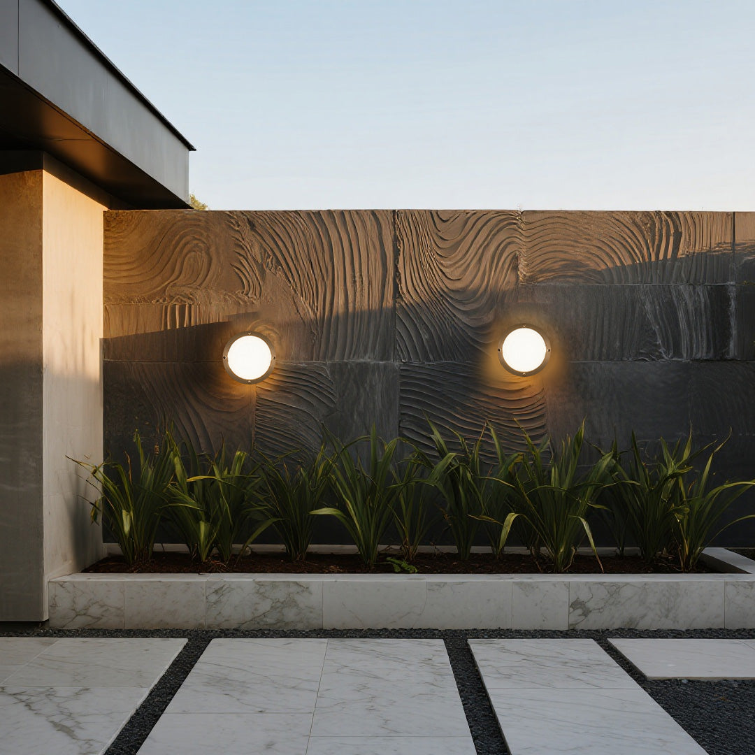 Round Outdoor Wall Lights Waterproof Minimalist Style - Lamp Outdoor